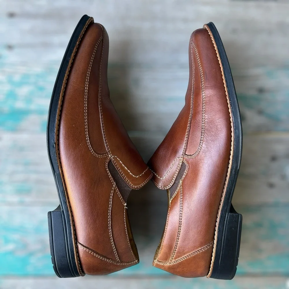 Sandro Moscolini Loafers Men's 11.5D Shoes Cognac Tan Leather Casual Dress 17307
